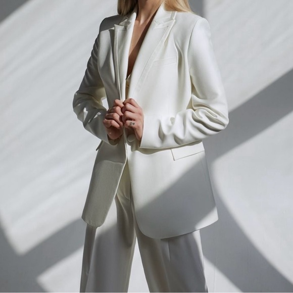 Elegant White Blazer and Pants Set